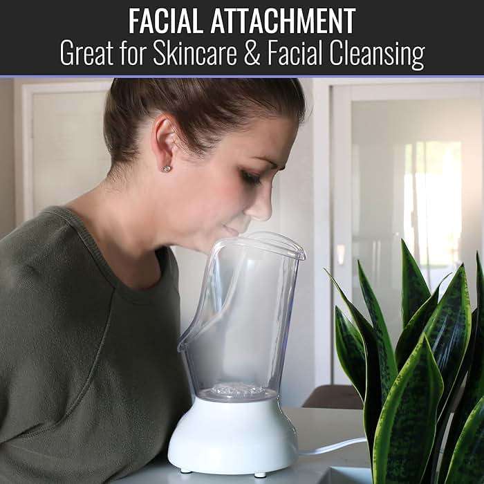 Mabis Steam Inhaler with Adjustable Facial & Nasal Mask (FSA/HSA) - Natural Vapor Inhaler Therapy for Sinus Relief, Skincare, & Pore Cleansing | Plug-in Vaporizer Humidifier - 60ml Liquid Capacity - Image 3