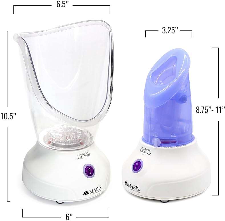 Mabis Steam Inhaler with Adjustable Facial & Nasal Mask (FSA/HSA) - Natural Vapor Inhaler Therapy for Sinus Relief, Skincare, & Pore Cleansing | Plug-in Vaporizer Humidifier - 60ml Liquid Capacity - Image 6