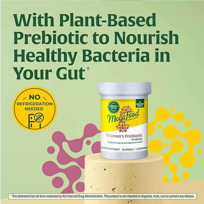MegaFood Womens Probiotic + Prebiotic - Gluten-Free Prebiotics and Probiotics for Women, Supports Digestive Health & Regularity, Vaginal Probiotics for Healthy pH Levels, Vegetarian - 30 Capsules - Image 4