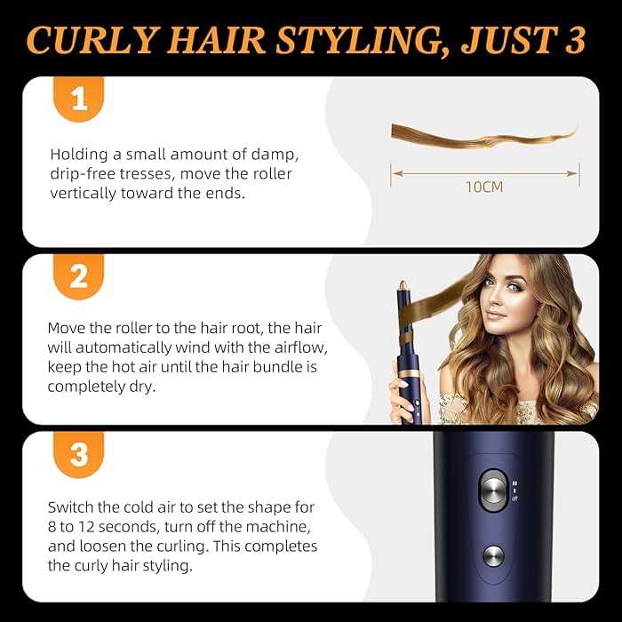Homdigrk 6 in 1 Professional Hot Air Styler,Powerful Hair Dryer for Fast Drying, Smoothing & Volumizing, No Heat Damage, Professional Blowout Tool with Travel Case - Prussian Blue - Image 3