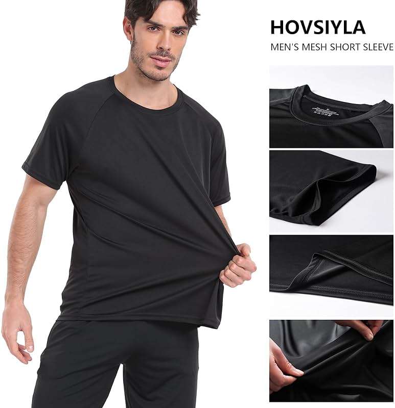 HovSiyla 1/5 Pack Running Shirts Men Sport Tops Dry Fit Gym Wicking Athletic T Shirts Breathable Cool Workout Shirts - Image 3