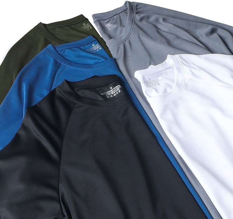 HovSiyla 1/5 Pack Running Shirts Men Sport Tops Dry Fit Gym Wicking Athletic T Shirts Breathable Cool Workout Shirts - Image 5