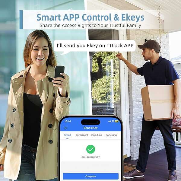 Smart Lock with Handle Set, Biometric Fingerprint Keyless Entry Deadbolt, Electronic Digital Keypad with App Control & Auto-Lock for Front Door, Home, Airbnb & Rental, Satin Nickel - Image 3