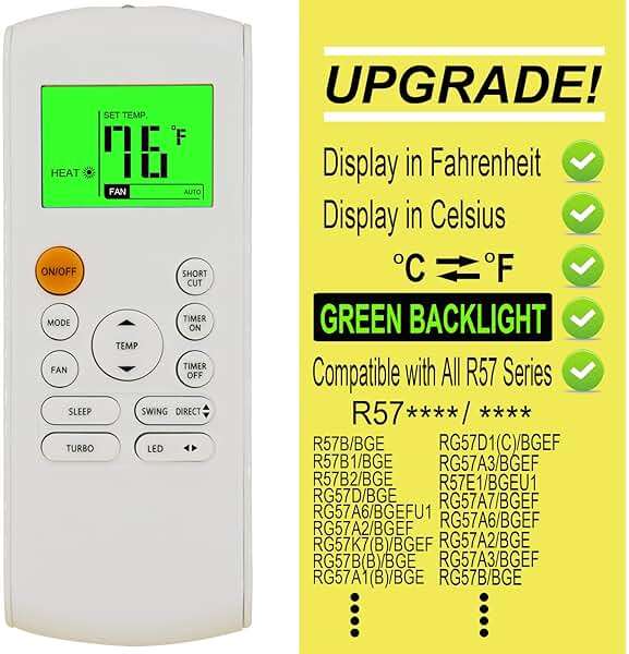 Replacement Remote Control for Midea MR COOL Koolking Bosch Carrier Toshiba AC Air Condtioner RG57B1/BGE RG57A6/BGEF RG57A6/BGEFU1 RG57E1/BGEU1 RG52A2/BGEFU1 RG57F3(B)/BGEFU1 RG57H3(B)/BGCEFU1-M -A - Image 2