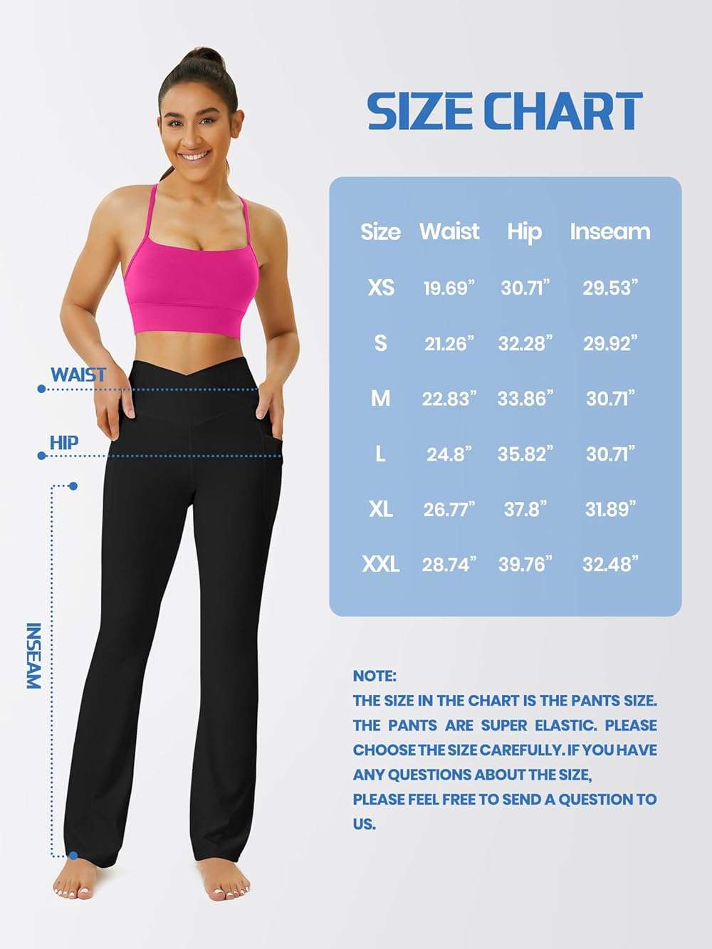 FOHOFO Yoga Pants Women, Flare Leggings for Women with Pockets Crossover High Waisted Bootcut Yoga Pants - Image 4