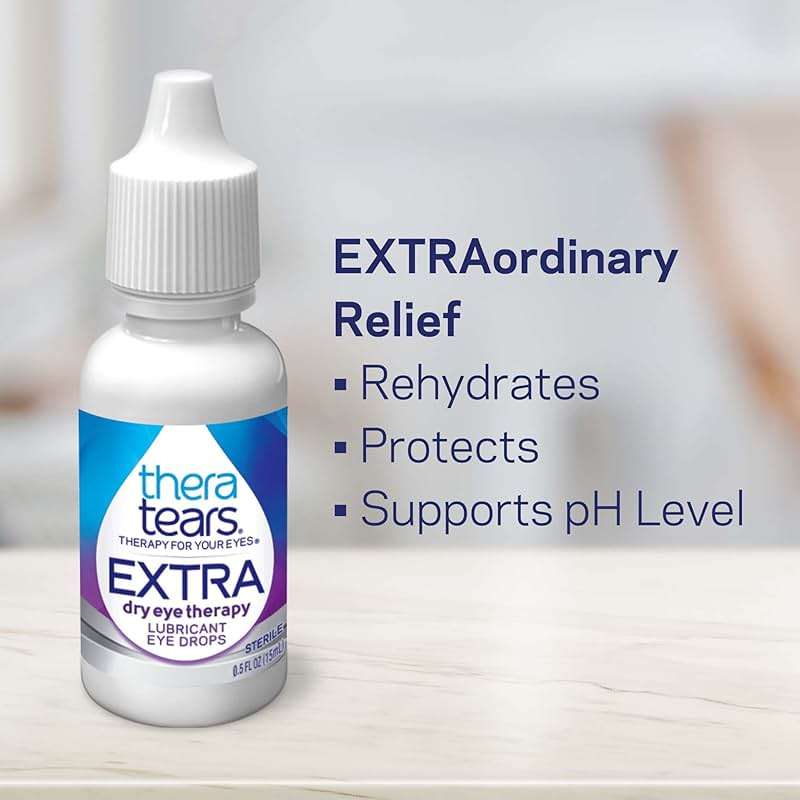 TheraTears Extra Dry Eye Therapy Lubricating Eye Drops for Dry Eyes, 0.5 fl oz Bottle, 2 Count & SteriLid Eyelid Cleanser and Face Wash, for irritated eyes, 2 fl oz Spray - Image 7