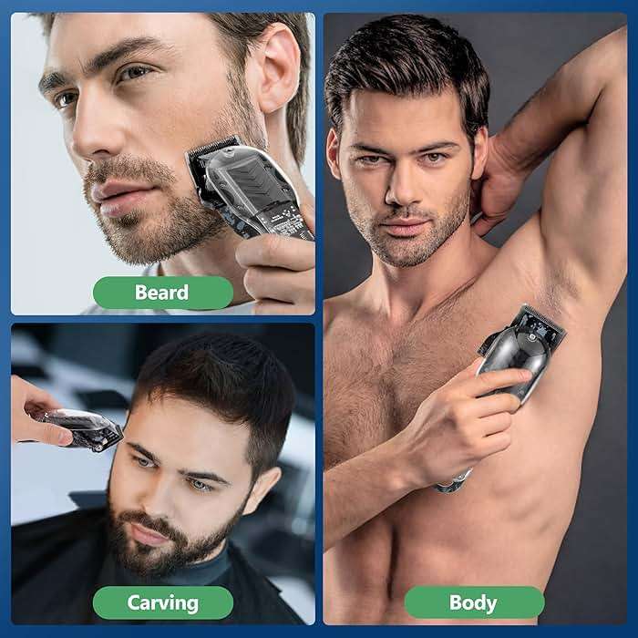 Tuanchuanrp Professional Hair Clippers for Men, Cordless Barber kit for Hair Cutting & Grooming, Hair Clippers Set for Barber Haircut with LED Display 8 Fade Taper Combs(Black) - Image 7