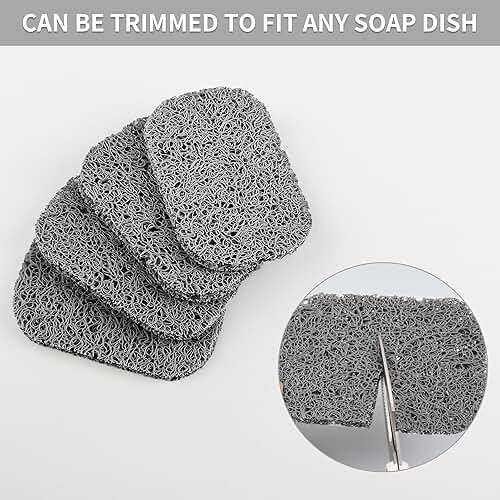 Yadream 4 Pack Gray BPA-Free Soap Savers Pads, Non-Slip Soap Holder, Self-Draining Soap Bars Holder, Suitable for Kitchen Bathroom Shower Travel Hotel - Image 7