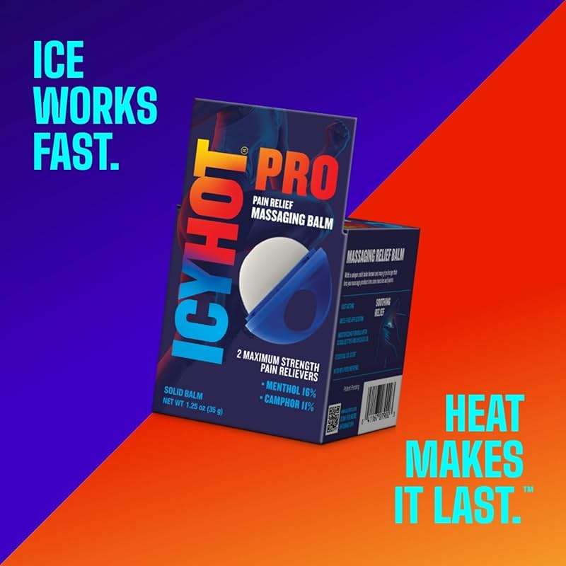 Icy Hot Advanced PRO Pain Relief Massaging Balm, Fast-Acting Max Strength Pain Relief With Menthol 16% and Camphor 11% for Backaches, Joints, Muscle Strains and Arthritis, Essential Oil Scent, 1.25 oz - Image 3