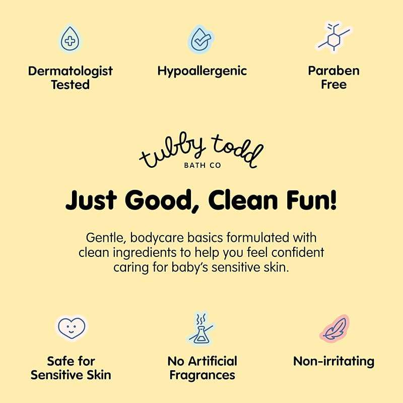 TUBBY TODD Hair Duo - Baby Shampoo and Conditioner Set - Gentle & Moisturizing Hair Care - Hypoallergenic, Non-Irritating - For Newborns, Toddlers & Kids - 25 Fl Oz & 24.3 Fl Oz - Fragrance-Free - Image 7