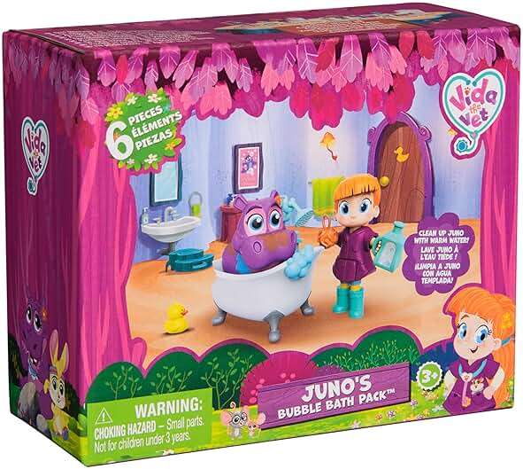 Vida the Vet, Juno’s Bubble Bath Pack with Vida & Color Changing Juno Action Figure & Doctor Kit Accessories, Kids Toys for Girls & Boys Ages 3 and up - Image 9