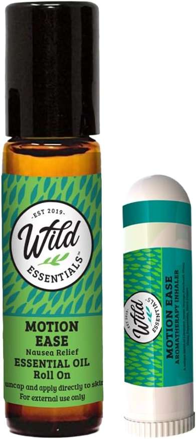 Motion Ease Nasal Inhaler and Roll On Essential Oils, 2 Piece Set, Relief for Motion Sickness, Sea Sickness, Car Sickness, Nausea and Vomiting, Dizziness - Image 1