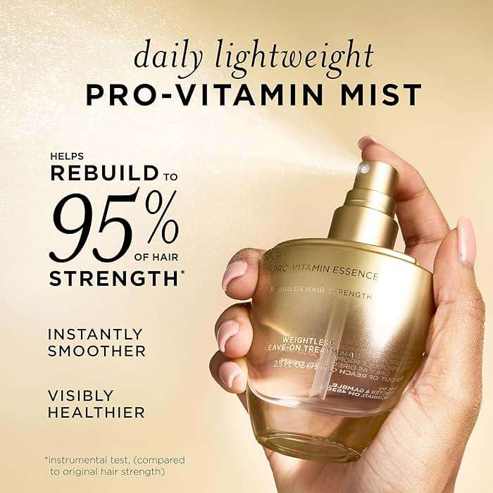 Pantene Pro-Vitamin Essence, Daily Repair Mist, Weightless Leave-On Treatment Strengthens & Rebuilds Damaged Hair, Reduces Breakage, 2.5 Fl Oz - Image 2