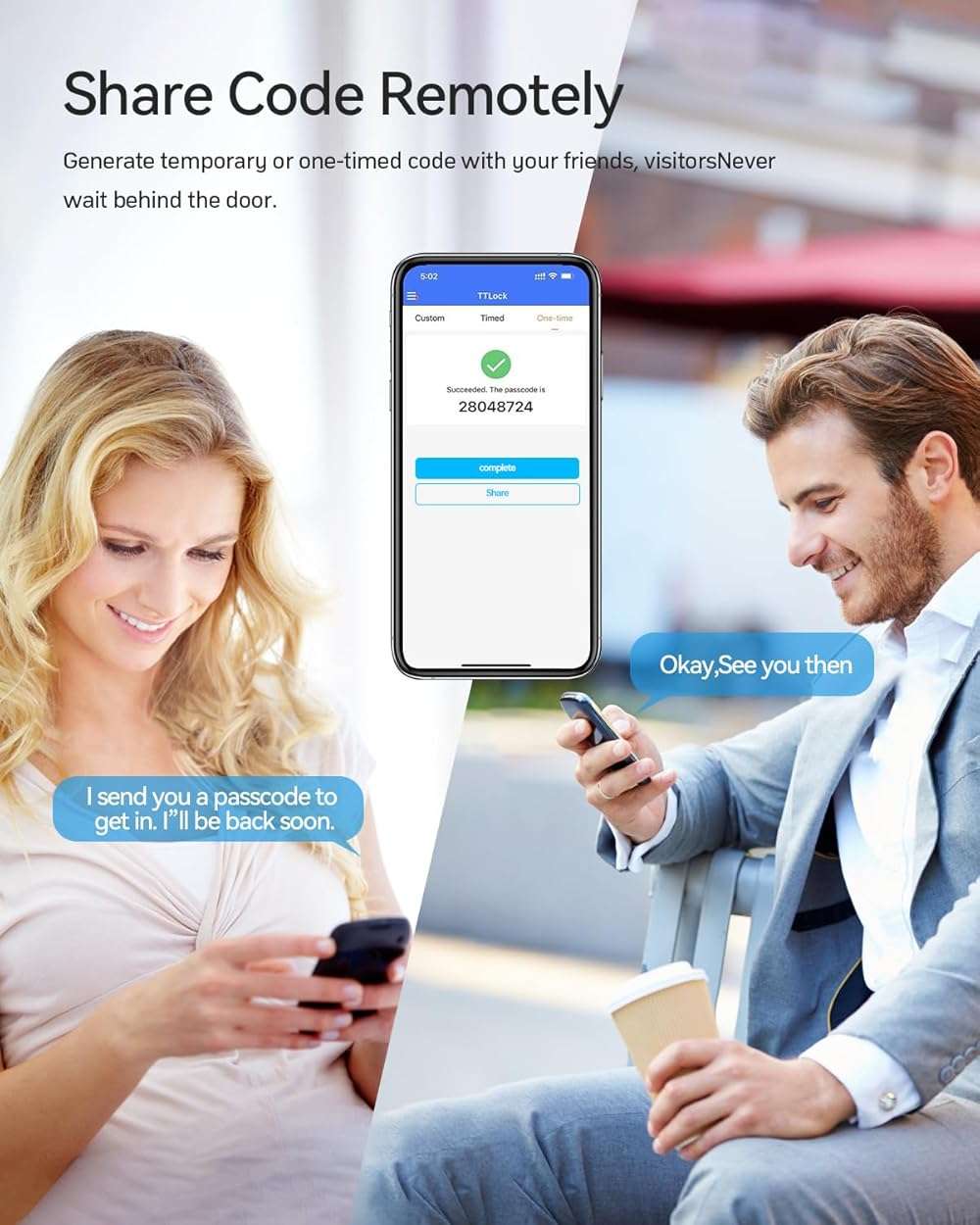 TMEZON Smart Door Lock Fingerprint, Keyless Entry Door Lock with Handle, APP/IC Cards/Codes/Keys/Fingerprints Biometric Electronic Keyless Entry Lock for Bedroom Home Hotel Office - Image 7