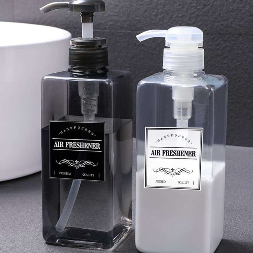 PipoNs 2 Sets Bathroom Supplies Labels Refillable Shampoo and Conditioner Bottles Shampoo Dispenser Stickers Soap Labels Cleaning Labels Laundry Room Labels PVC Container Detachable Size7x6.5CM - Image 2