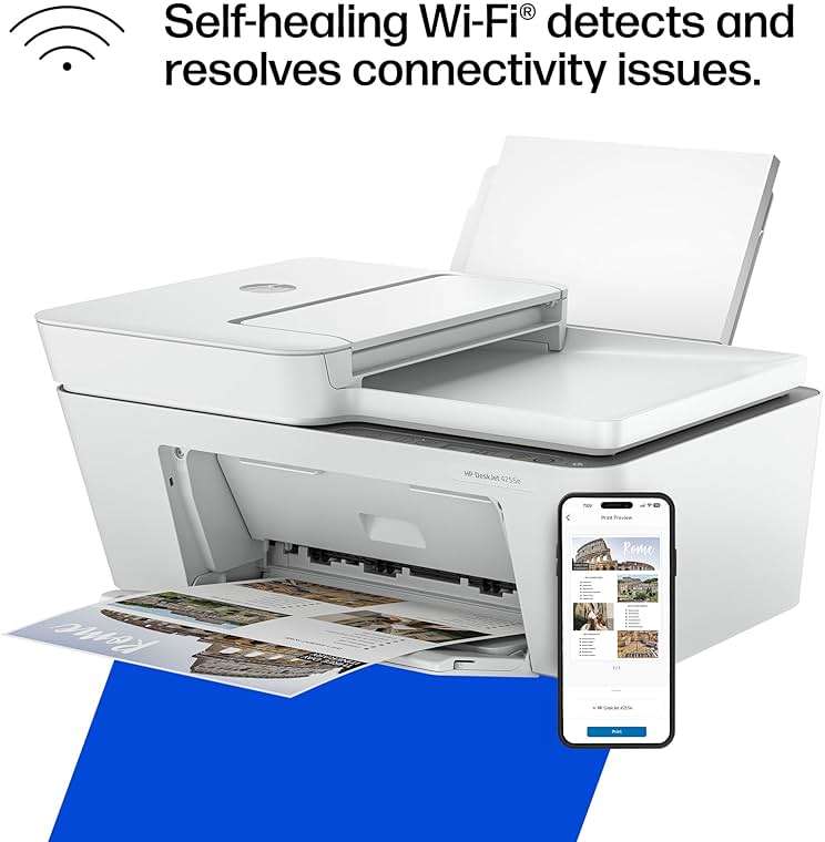 HP DeskJet 4255e Wireless All-in-One Color Inkjet Printer, Scanner, Copier, Best-for-Home, 3 Month Instant Ink Trial Included. This Printer is only 2.4 ghz Capable. AI-Enabled (588S6A) - Image 11