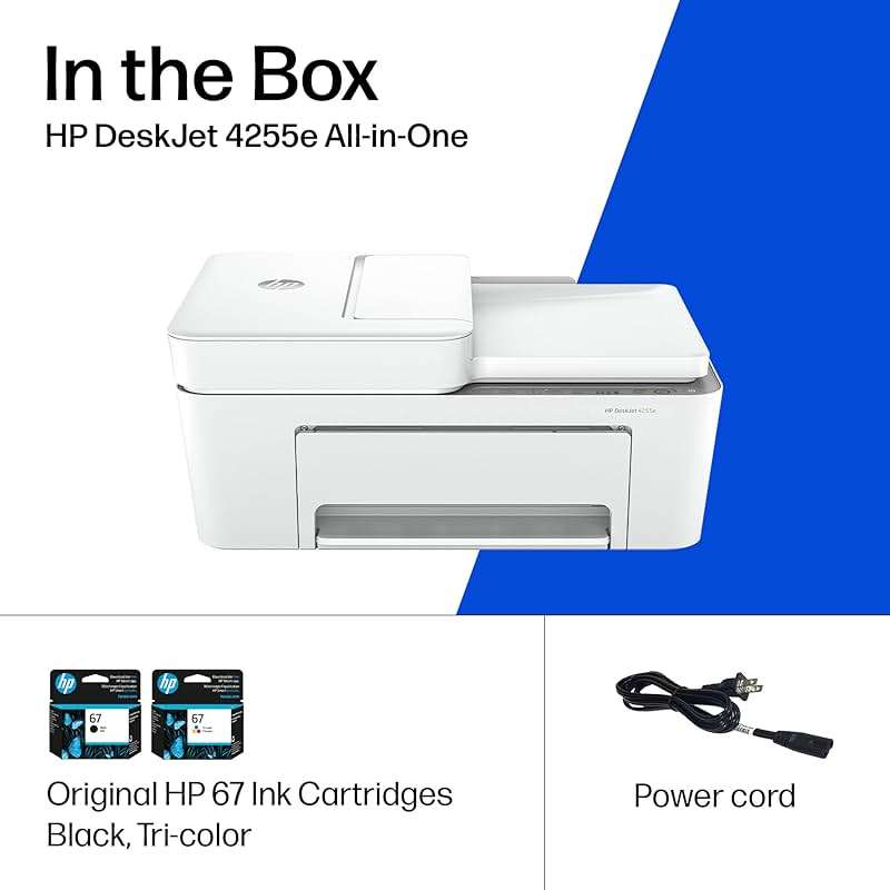 HP DeskJet 4255e Wireless All-in-One Color Inkjet Printer, Scanner, Copier, Best-for-Home, 3 Month Instant Ink Trial Included. This Printer is only 2.4 ghz Capable. AI-Enabled (588S6A) - Image 9