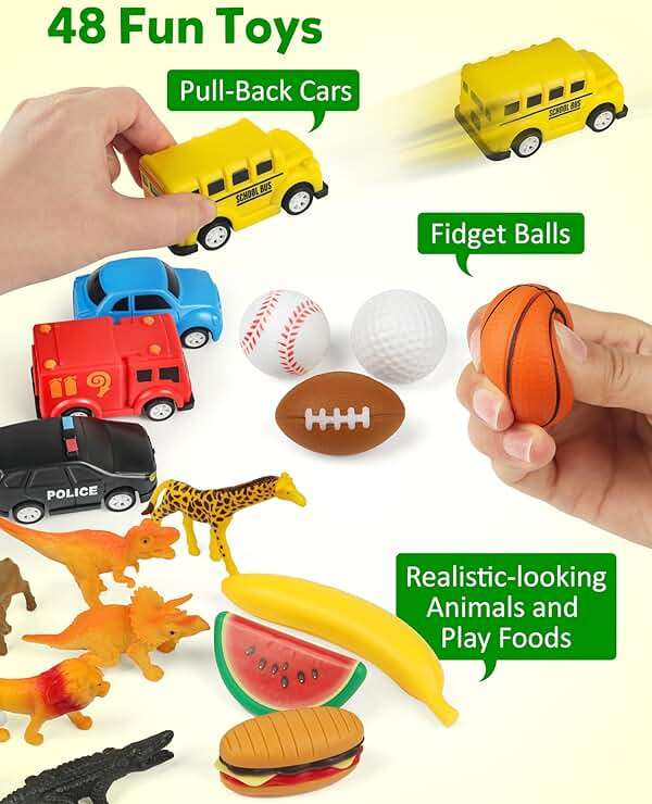Coogam Sorting Toy for Toddlers, Animals Dinosaurs Fruits Vehicles Foods Fishes Balls Farm Playset, Fine Motor Montessori Game Preschool Educational Learning Gift for Year Old Kids - Image 4