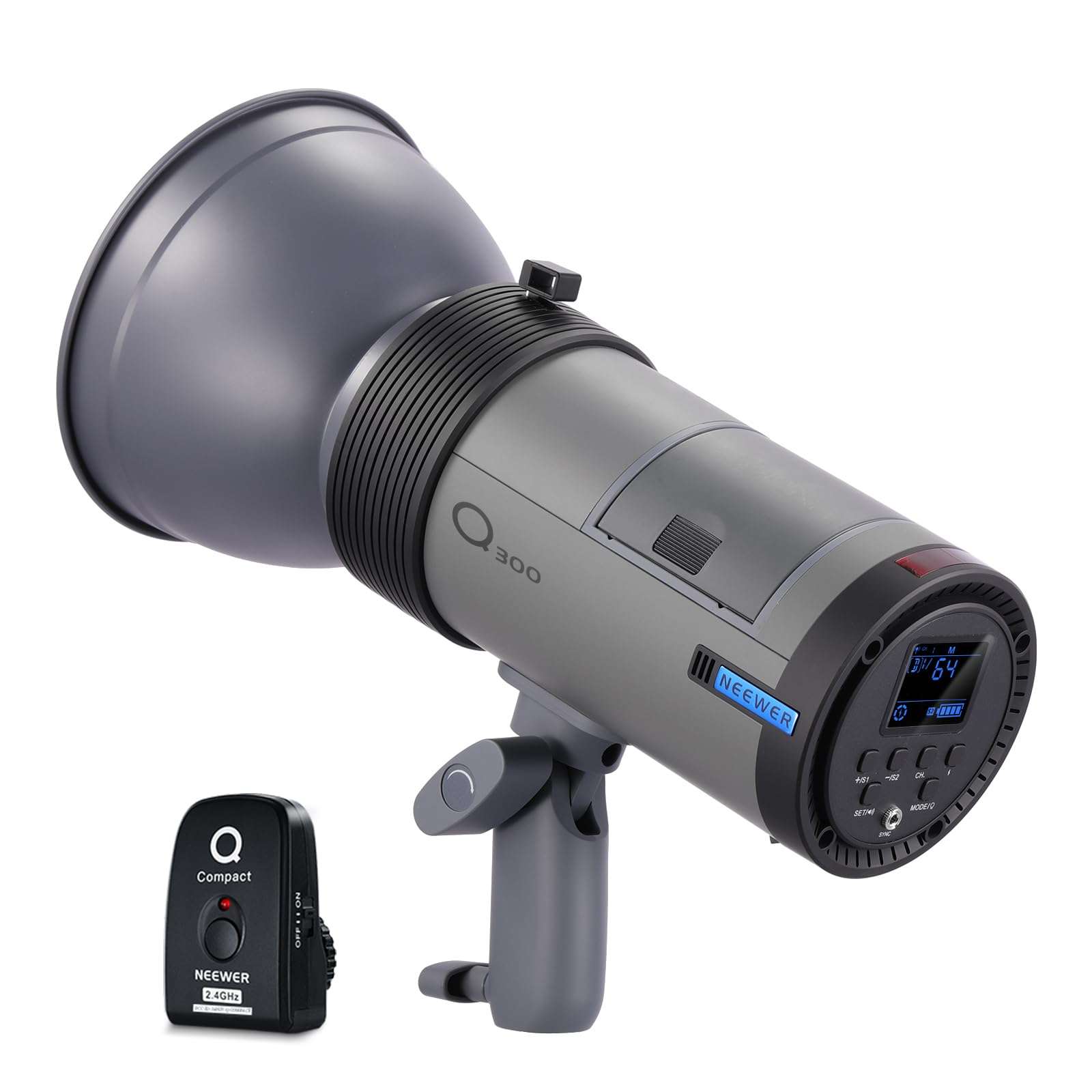 NEEWER Q300 300Ws 2.4G Outdoor Studio Flash with Q Compact Wireless Trigger, 7800mAh Li ion Battery Powered Strobe Light Photography Cordless Monolight with 1000 Full Power Flash 0.4-2.5s Recycle - Image 1
