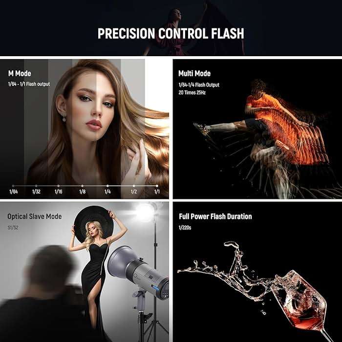 NEEWER Q300 300Ws 2.4G Outdoor Studio Flash with Q Compact Wireless Trigger, 7800mAh Li ion Battery Powered Strobe Light Photography Cordless Monolight with 1000 Full Power Flash 0.4-2.5s Recycle - Image 3