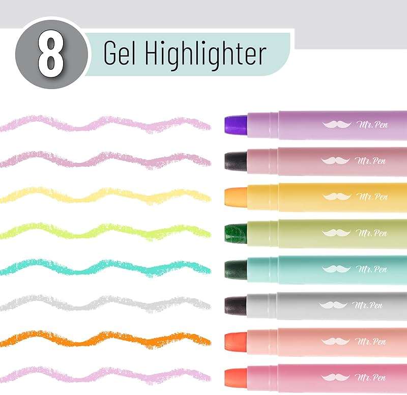 Mr. Pen- No Bleed Gel Highlighters, Assorted Colors, 8 Pack, Bible Highlighters and Pens No Bleed, Bible Markers for Study, Journaling, School Supplies and Accessories - Image 3