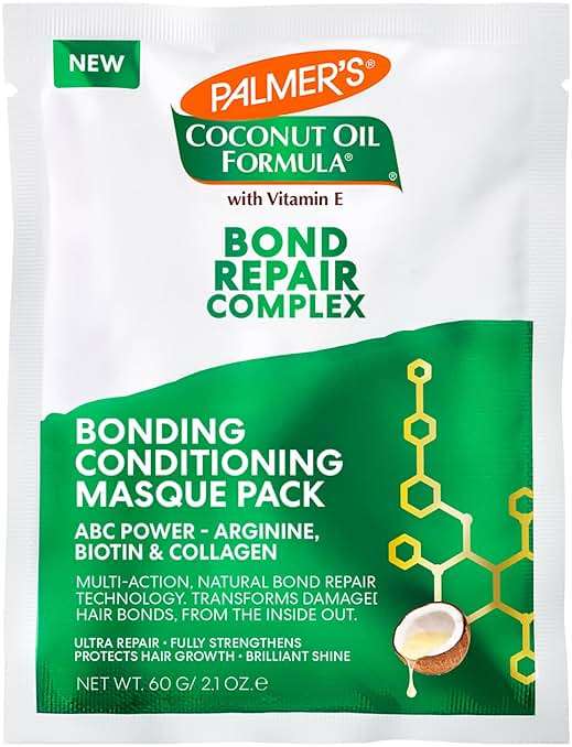 Palmer's Amino Bonding Complex Hair Mask, Intense Conditioning Masque Pack with Coconut Oil & Vitamin E, Heat Protectant, Anti Frizz, Adds Shine, Protects Hair Growth, All Hair Types, 2.1 oz packette - Image 1