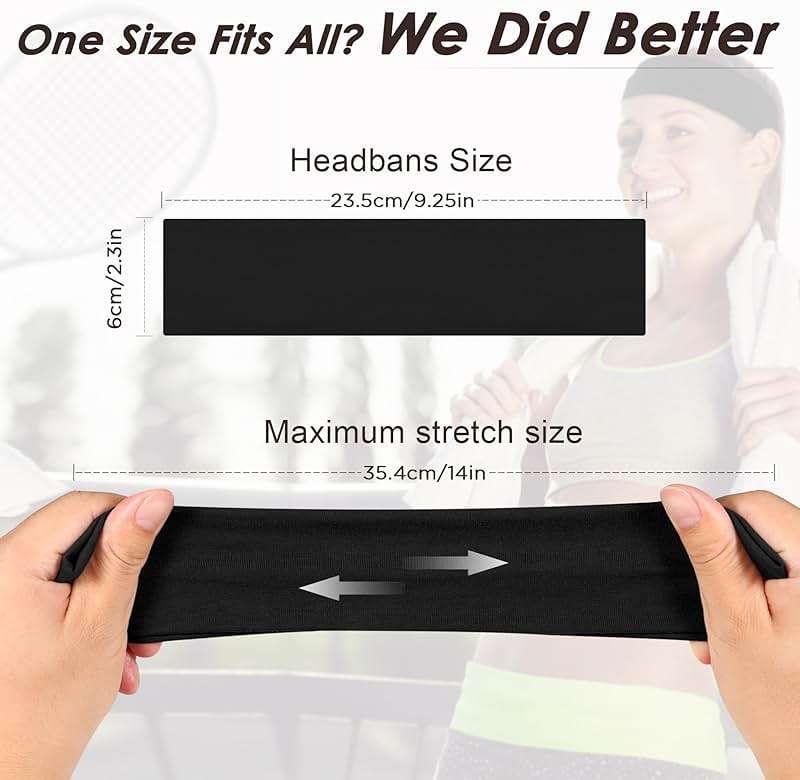 Ztomine Headbands for Women, 8pcs Stretchy Non Slip Soft Cotton Cloth Hair Bands for Sports, Workout, Yoga and Running - Image 2