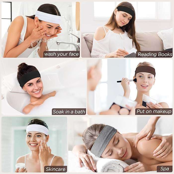 Ztomine Headbands for Women, 8pcs Stretchy Non Slip Soft Cotton Cloth Hair Bands for Sports, Workout, Yoga and Running - Image 7
