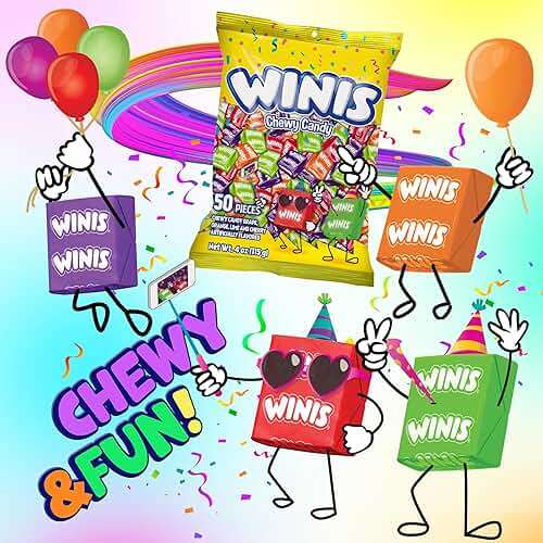 Winis Original Variety Bag Chewy Candy – Taffy Candies 50 individually wrapped pieces - Size 4 Oz | Gifts, Holiday, Parties, Concessions, Pantry, Non-Melting, Party - Image 5