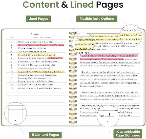 Taja Lined Spiral Journal Notebook for Women & Men, 140 Pages, College Ruled Hardcover Notebook for Work & Note Taking, Journals for Writing, A5(5.7" x 7.9") - Green - Image 3