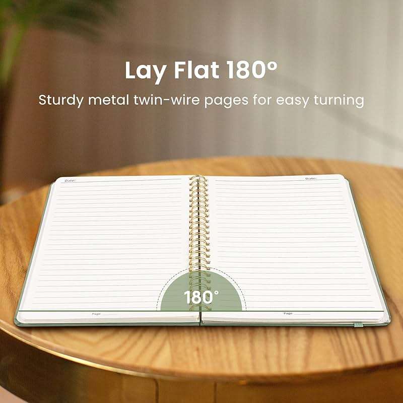 Taja Lined Spiral Journal Notebook for Women & Men, 140 Pages, College Ruled Hardcover Notebook for Work & Note Taking, Journals for Writing, A5(5.7" x 7.9") - Green - Image 4