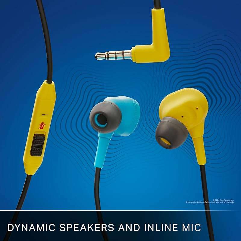 PowerA Wired Earbuds for Nintendo Switch – Fortnite Peely, 3.5 mm, Wired, Officially Licensed, Bonus Virtual Item and Matching Peely Drawstring Bag Included - Image 5