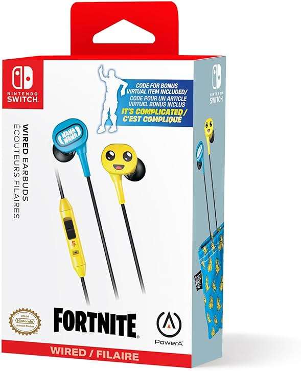 PowerA Wired Earbuds for Nintendo Switch – Fortnite Peely, 3.5 mm, Wired, Officially Licensed, Bonus Virtual Item and Matching Peely Drawstring Bag Included - Image 9