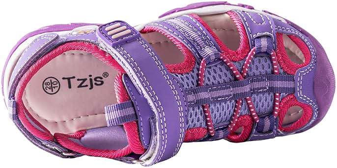 TZJS Girls Boys Sandals Kids Closed Toe Outdoor Hiking Sandal Lightweight Athletic Adjustable Straps Summer Shoes for Toddler/Little Kid - Image 3