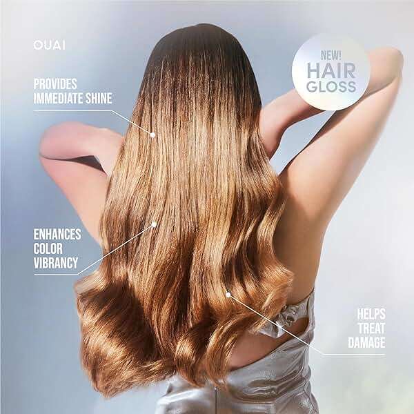 OUAI Hair Gloss - In-Shower Shiny Hair Treatment & Glaze with Frizz Control - Heat Protectant Infused with Hyaluronic Acid, Rice Water & Panthenol - Paraben, Phthalate & Sulfate Free (6 Oz) - Image 5