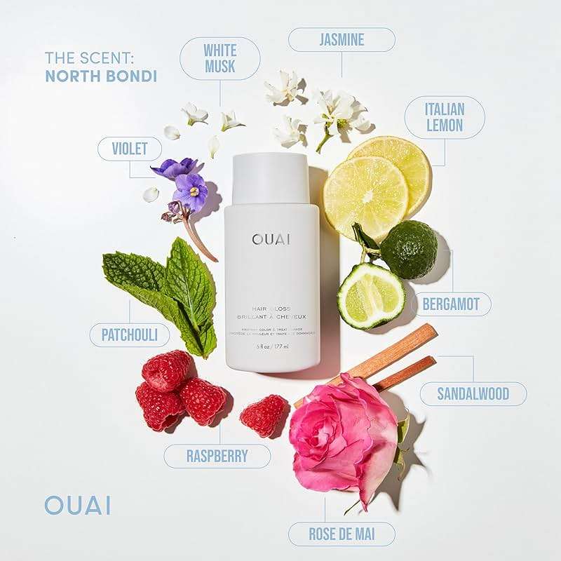 OUAI Hair Gloss - In-Shower Shiny Hair Treatment & Glaze with Frizz Control - Heat Protectant Infused with Hyaluronic Acid, Rice Water & Panthenol - Paraben, Phthalate & Sulfate Free (6 Oz) - Image 7