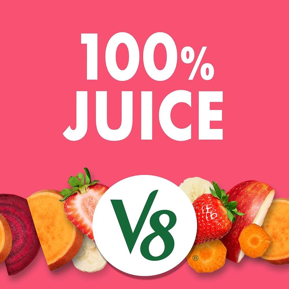 V8 Strawberry Banana 100% Fruit and Vegetable Juice, 8 fl oz Can (6 Pack) - Image 3