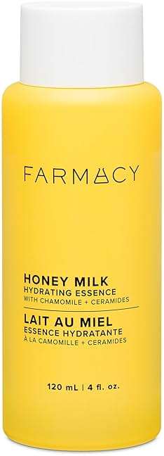 Farmacy Honey Milk Face Essence - Hydrating Milky Toner with Honey, Ceramides, Chamomile + Aloe - Helps Strengthen Skin Barrier + Replenish Moisture - Soothing + Calming Skincare (120ml) - Image 1