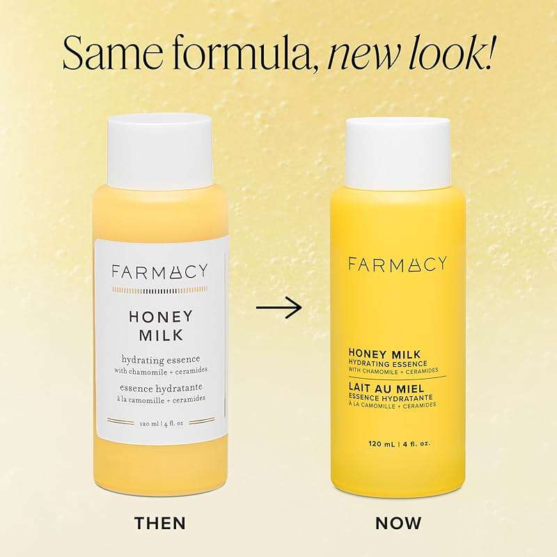 Farmacy Honey Milk Face Essence - Hydrating Milky Toner with Honey, Ceramides, Chamomile + Aloe - Helps Strengthen Skin Barrier + Replenish Moisture - Soothing + Calming Skincare (120ml) - Image 2