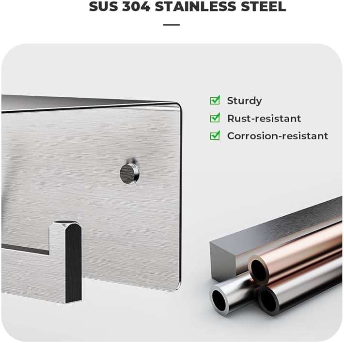 Double Toilet Paper Holder with Shelf, FreshGlow Large Tissue Holder Brushed Nickel, Wall Mount Commercial Toilet Paper Dispenser Phone Shelf Stainless Steel, Tissue Roll for Bathroom - Image 4