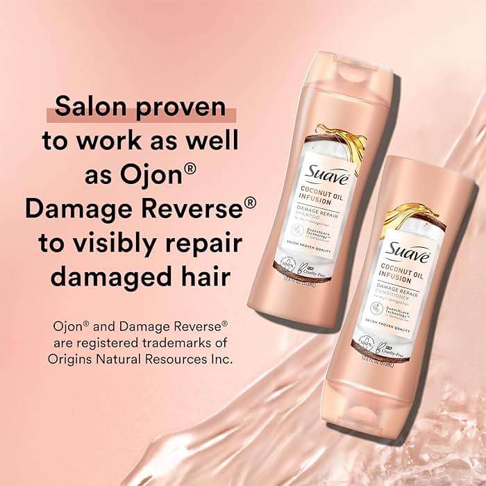 Suave Coconut Oil Infusion Shampoo and Conditioner Set, Damage Control Hydrating Shampoo & Conditioner for Damaged Dry Hair, 12.6 Oz Ea (2 Piece Set) - Image 2