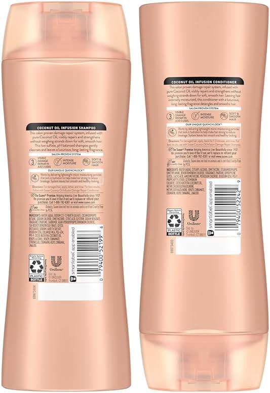 Suave Coconut Oil Infusion Shampoo and Conditioner Set, Damage Control Hydrating Shampoo & Conditioner for Damaged Dry Hair, 12.6 Oz Ea (2 Piece Set) - Image 6