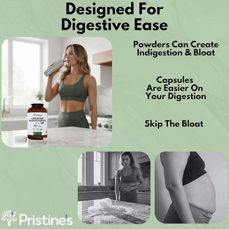 PRISTINE'S Creatine Monohydrate Capsules for Women & Men - NSF Certified 75 Day Supply 3G Creatine Pills for Women - Cognitive & Athletic Performance Support - Enhanced Recovery Glass Bottle - Image 4