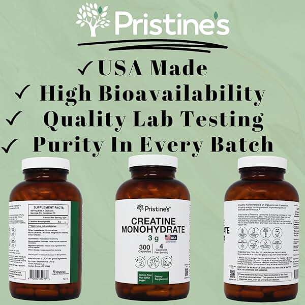PRISTINE'S Creatine Monohydrate Capsules for Women & Men - NSF Certified 75 Day Supply 3G Creatine Pills for Women - Cognitive & Athletic Performance Support - Enhanced Recovery Glass Bottle - Image 7