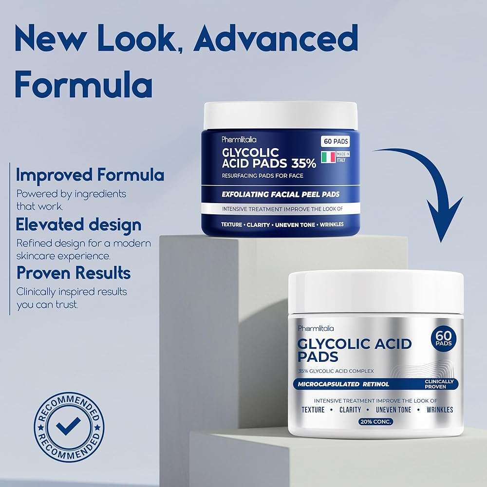 Glycolic Acid Pads 35% - Resurfacing Pads for Face & Body - Exfoliating Peel Pad for Body, Blackheads and Dark Spots - Helps Tone & Brightens Skin - Fine Lines and Wrinkles - 60 Count - Image 7
