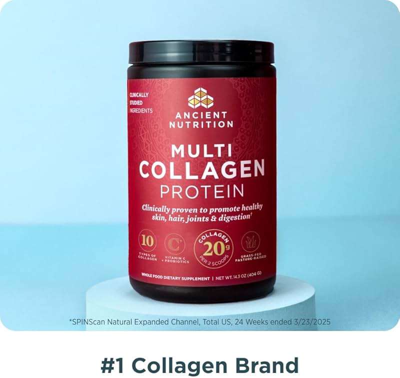 Ancient Nutrition Collagen Peptides Powder, Multi Collagen Protein, Women & Men, Vitamin C, Probiotics, Hydrolyzed Collagen, Supports Skin, Joints, Gut Health, Unflavored, 40 Servings - Image 3