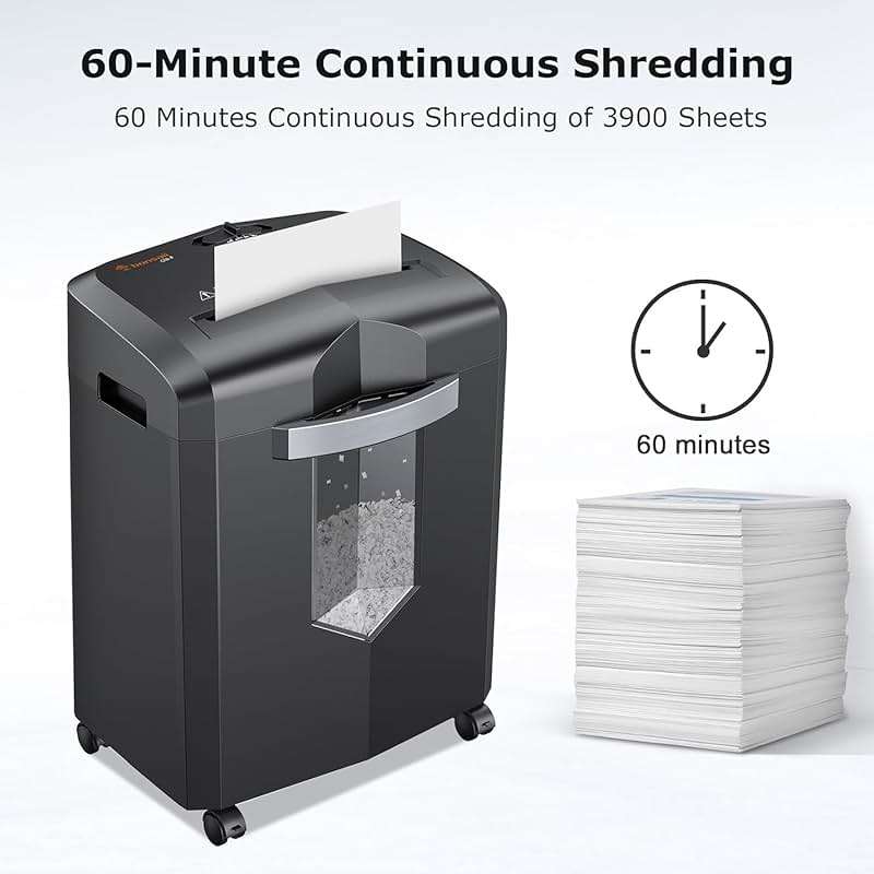 Bonsaii 12-Sheet Micro Cut Shredder, P-4 Security Level, Shreds Paper, CD, Credit Card, Mail, Staple & Clip - 60 Min Continuous Use, Jam-Proof System, 4.2 Gal Pullout Bin - Image 2