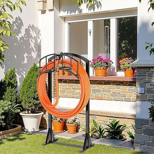 Minicloss Garden Hose Holder, Heavy Duty Hose Hanger with 4 Spikes,Freestanding Water Hose Holders Rack for Outside Lawn & Yard - Image 7