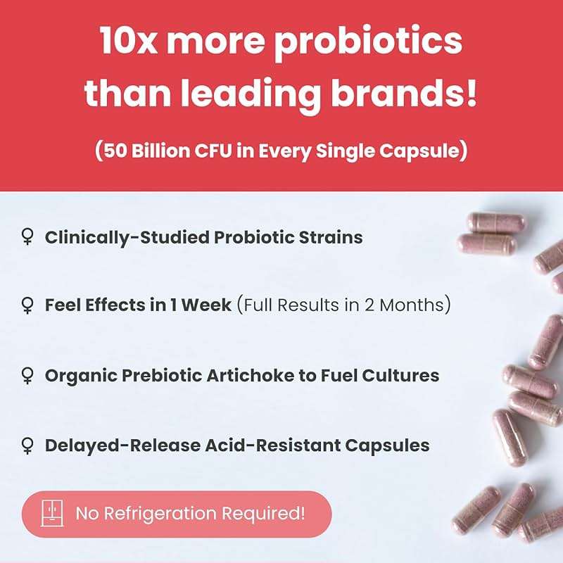 Vaginal Probiotics for Women pH Balance | 50 Billion CFU Womens Probiotic + Cranberry Pills for Vaginal Health, Healthy Odor, Yeast, Urinary Tract | Vegan Women's Probiotics and Prebiotics Supplement - Image 3