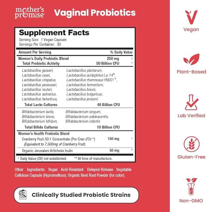 Vaginal Probiotics for Women pH Balance | 50 Billion CFU Womens Probiotic + Cranberry Pills for Vaginal Health, Healthy Odor, Yeast, Urinary Tract | Vegan Women's Probiotics and Prebiotics Supplement - Image 5